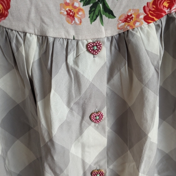 Matilda Jane NWT Girls Castles In The Air Tunic Size 10 Grey Floral Plaid Top - Picture 4 of 8